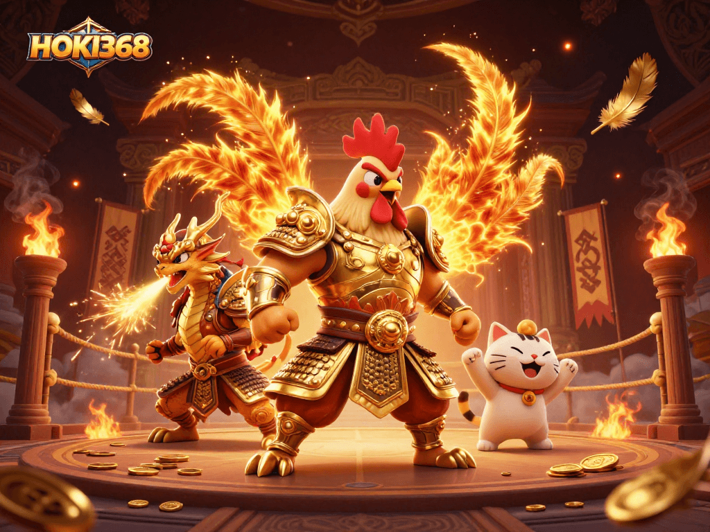 Experience thrilling gameplay at HOKI368 with a spectacular 3D illustration of legendary warriors.