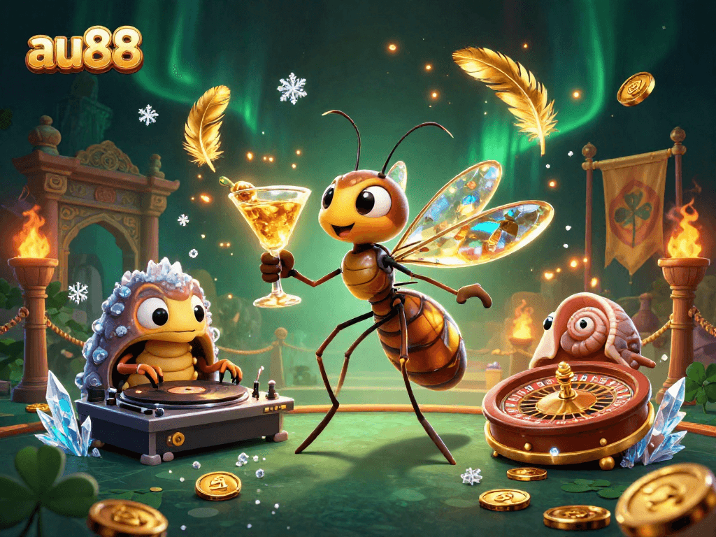 Engage with au88's vibrant casino atmosphere featuring unique characters and dynamic elements.
