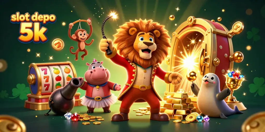 Experience thrilling play at slot depo 5k with captivating 3D casino characters and treasures.