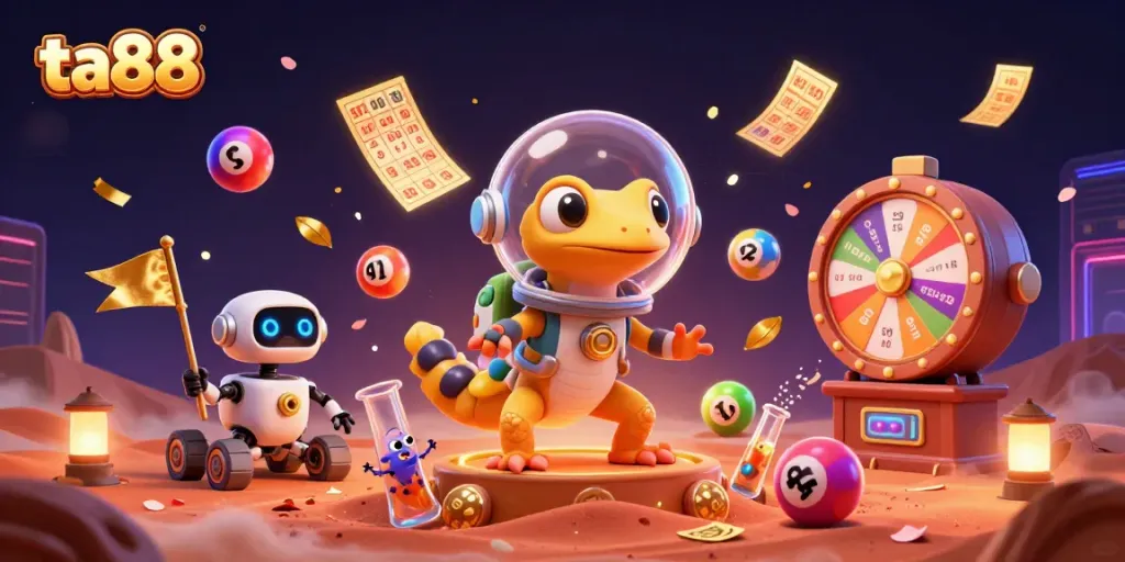 Engage with ta88's vibrant casino atmosphere featuring lottery excitement and alien fun!