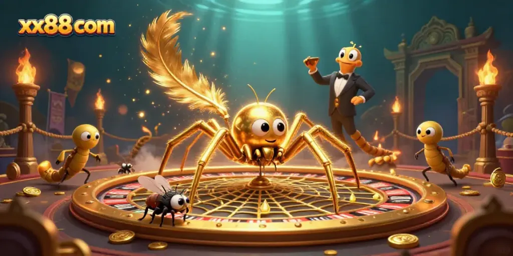 Experience the thrill of xx88 com with dynamic casino elements and engaging characters in this 3D scene.