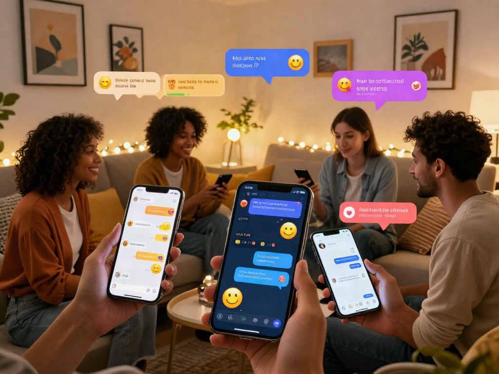 Engaging nsfw chat setup with users interacting in a cozy environment.