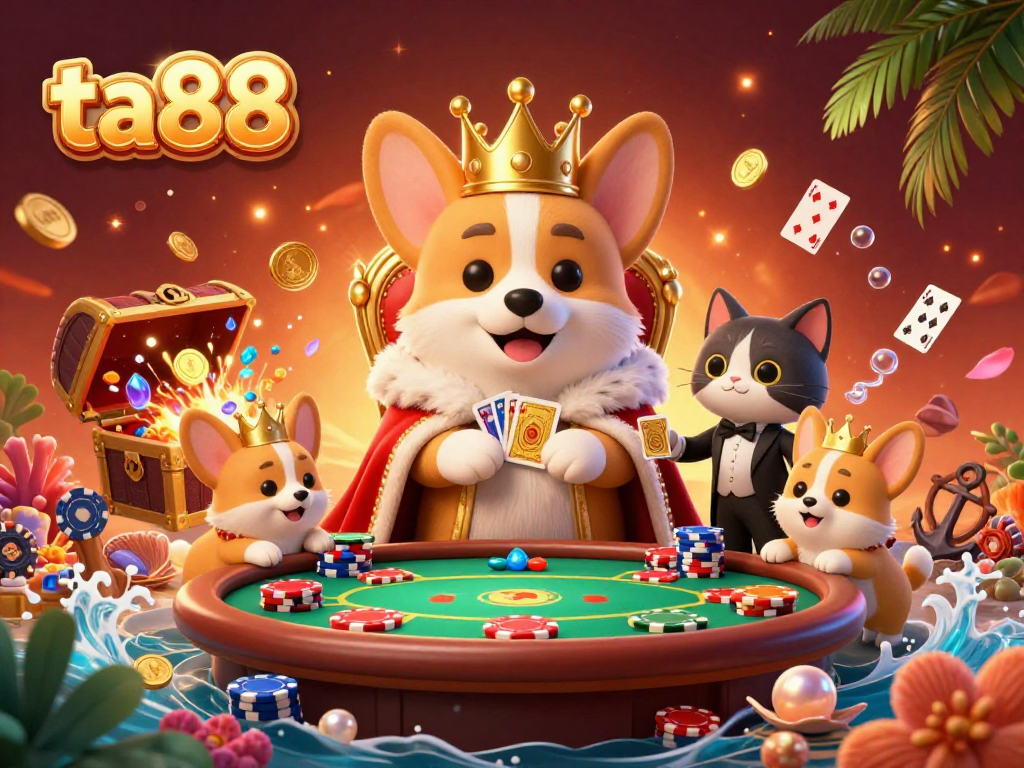 Experience thrilling moments in casino gameplay with ta88's vibrant 3D illustration featuring poker chips and interactive cards.