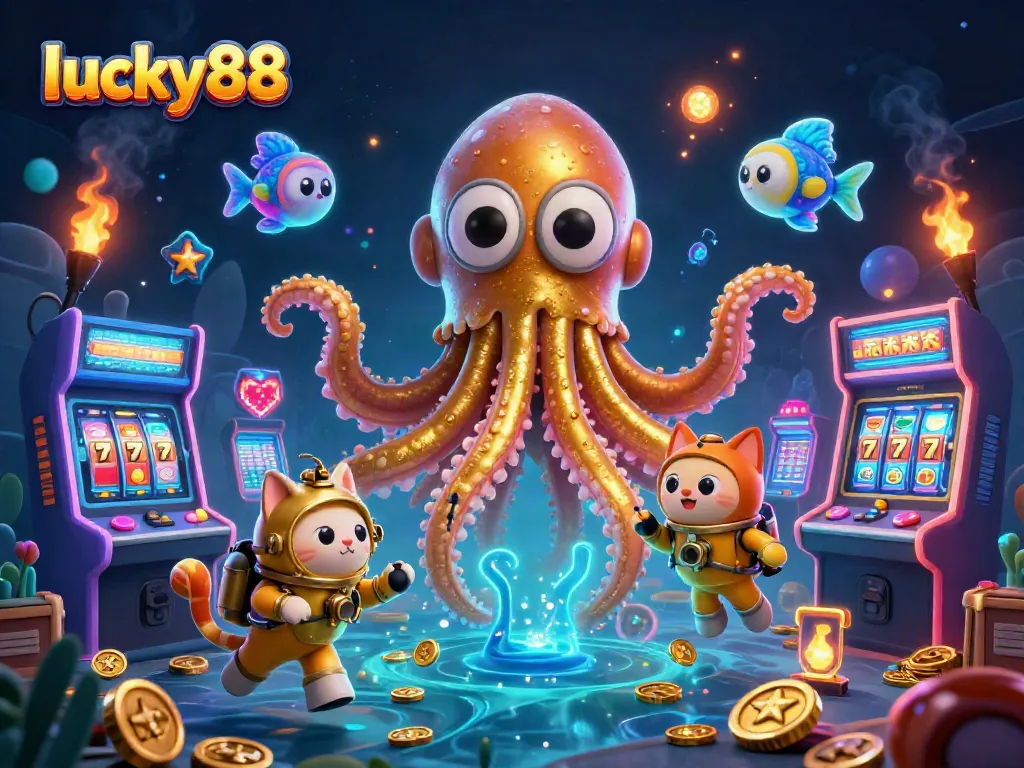 Experience thrilling gameplay with lucky88's vibrant, colorful 3D casino scene.