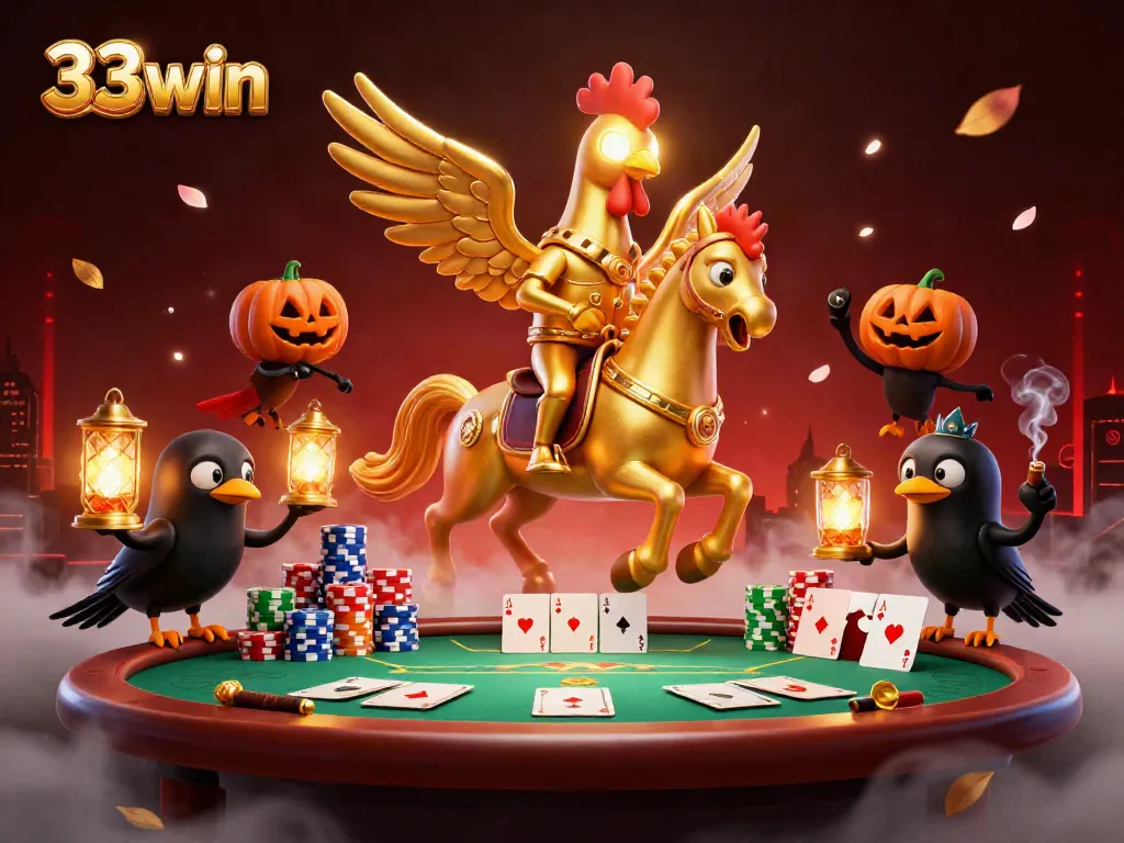 Experience the thrill of 33win in this enchanting casino scene filled with vibrant gambling action.