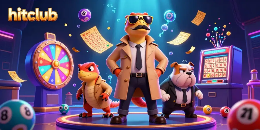 Experience the fun at hitclub with cartoon raptors attempting to sneak into a casino VIP lounge.
