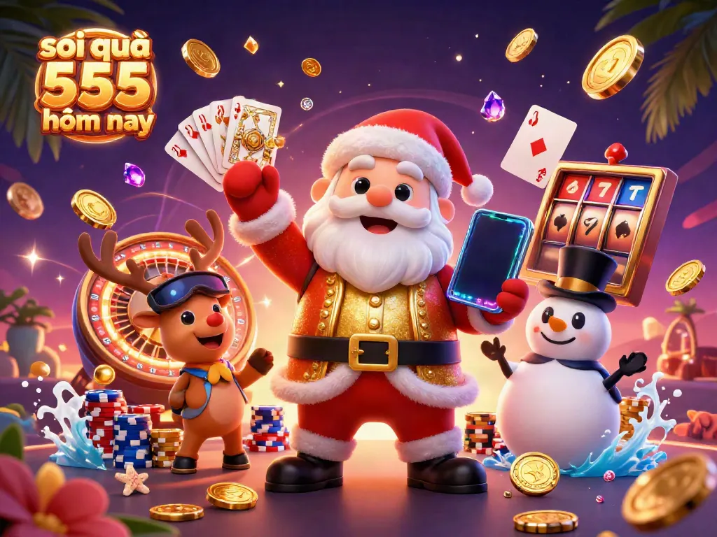 Experience the thrill of soi cầu 555 hôm nay with Santa and friends celebrating jackpots!