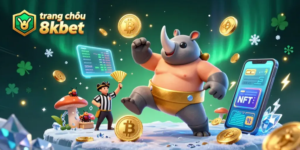 Engage with the vibrant scene showcasing trang chủ 8xbet featuring a sumo beetle champion amidst flying coins.