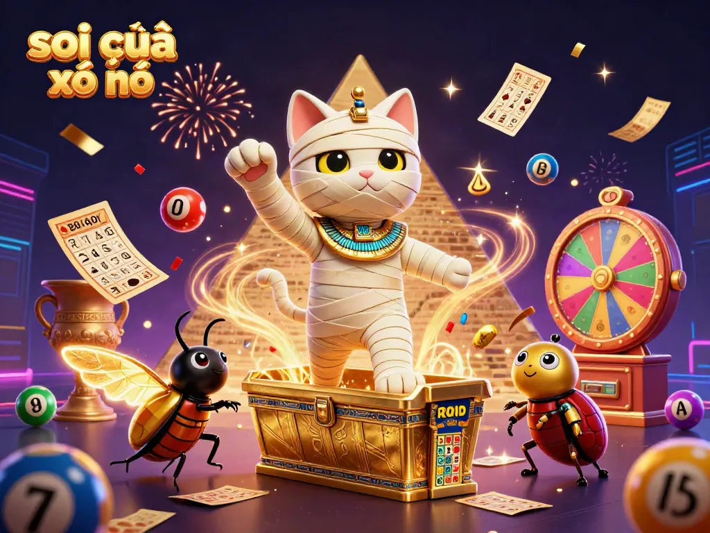 Experience soi cầu xổ số in a vibrant 3D casino world filled with colorful lottery elements.