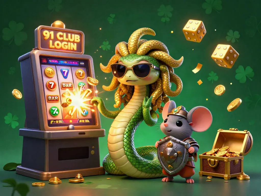 Engage in thrilling gaming action with the 91 CLUB LOGIN illustrated scene full of casino excitement.