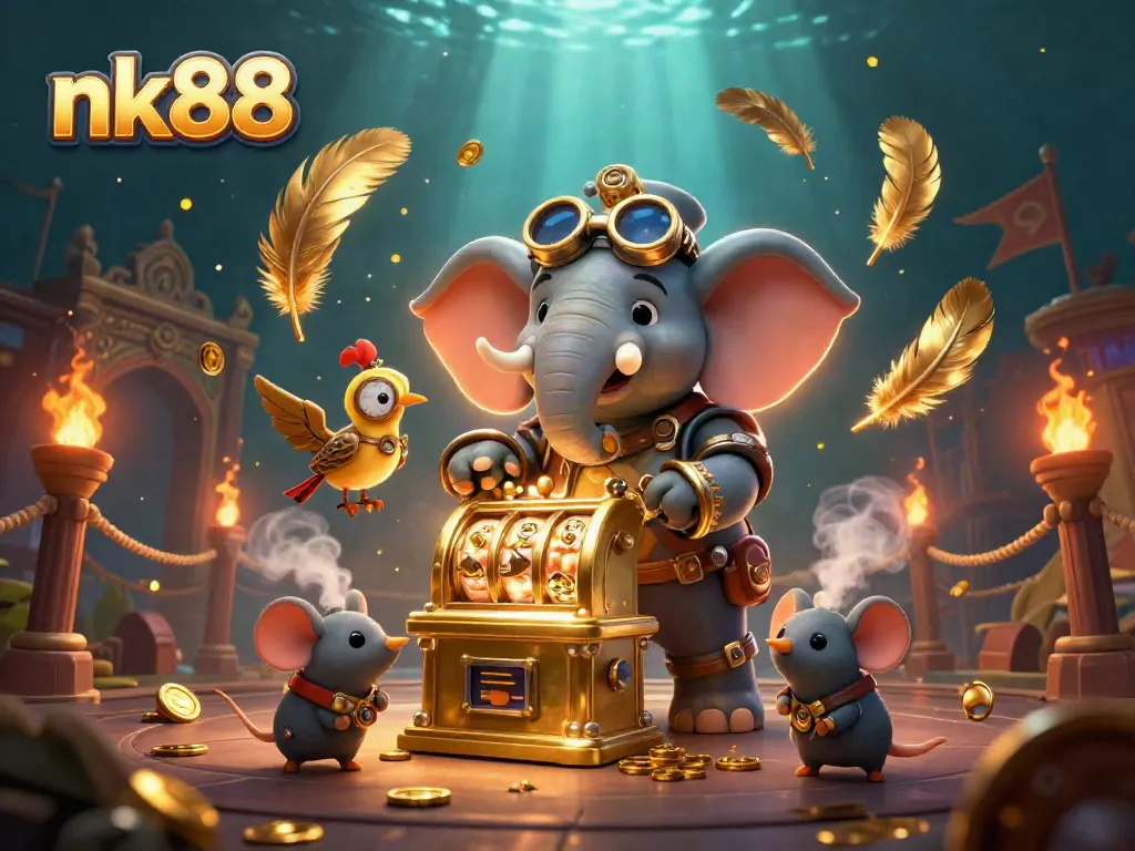 Spin the golden slot machine with nk88’s professional steampunk engineer in an ancient gambling arena.