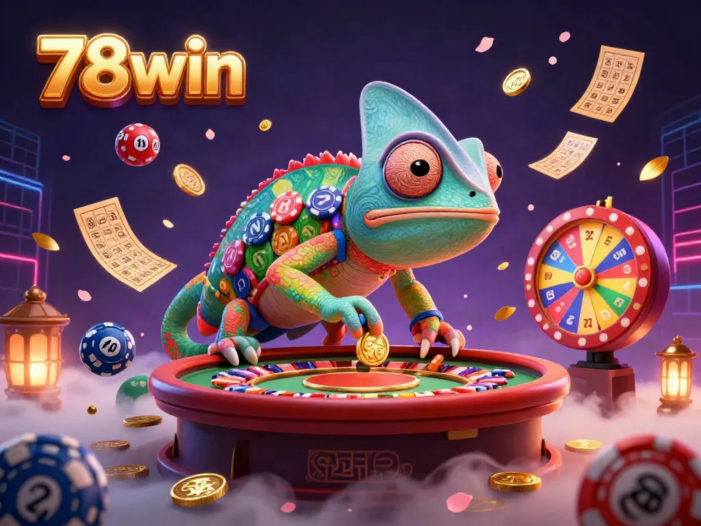 Experience the vibrant casino world of 78win with a dynamic chameleon owner attracting fortune!