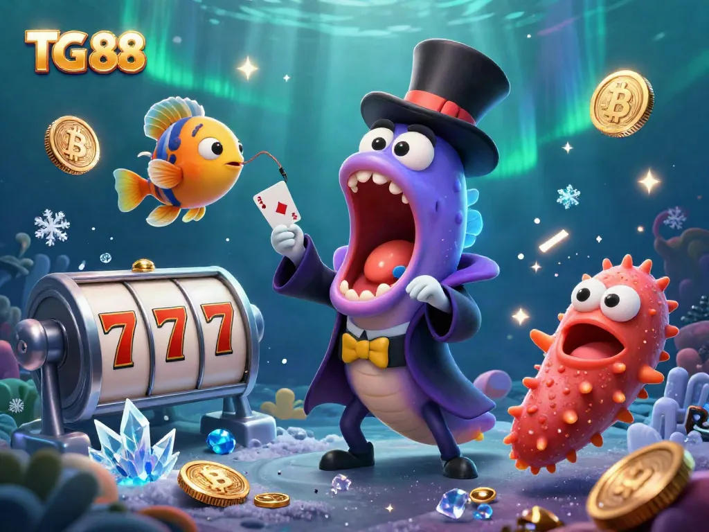 Experience the excitement of TG 88 with a vibrant underwater magic act featuring unique deep-sea characters.