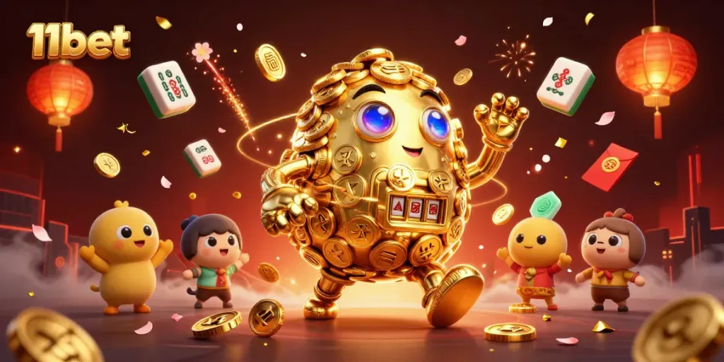 Play thrilling games at 11bet with engaging characters and rich visual elements in a vibrant casino landscape.