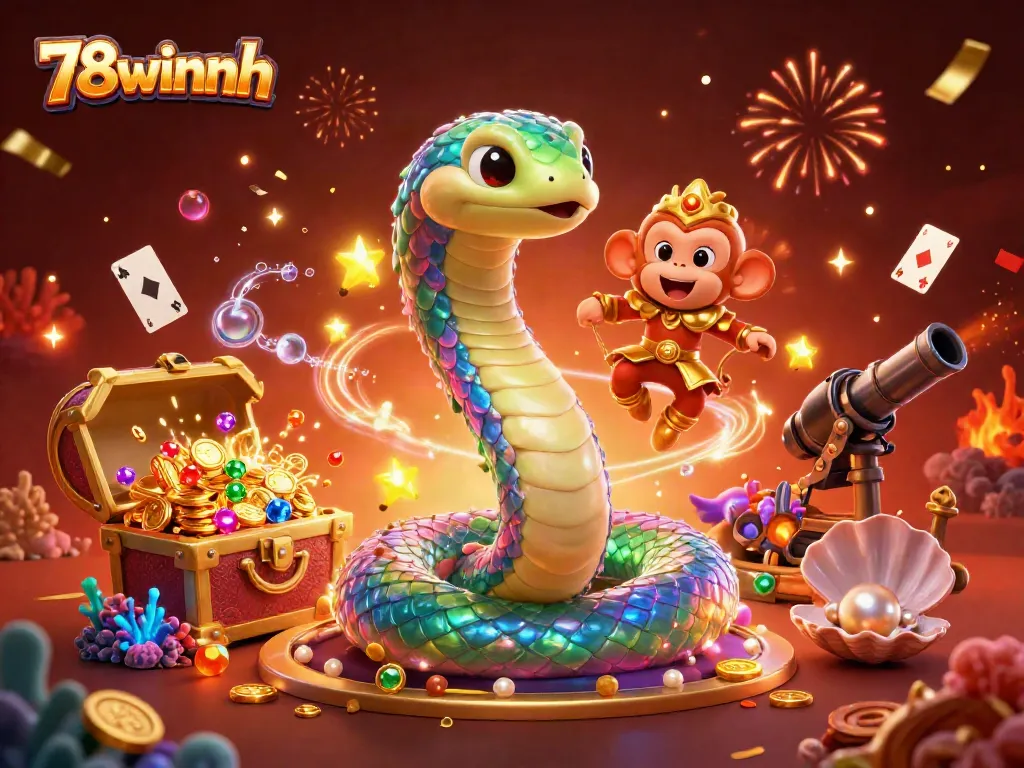 Launch into the vibrant world of 78winnh, where playful characters join in the thrill of online gambling.