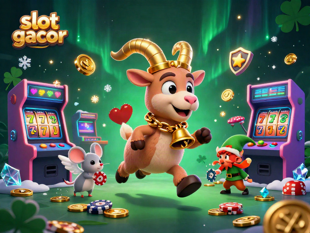 Engage with the thrilling atmosphere of slot gacor in a festive casino scene filled with action.