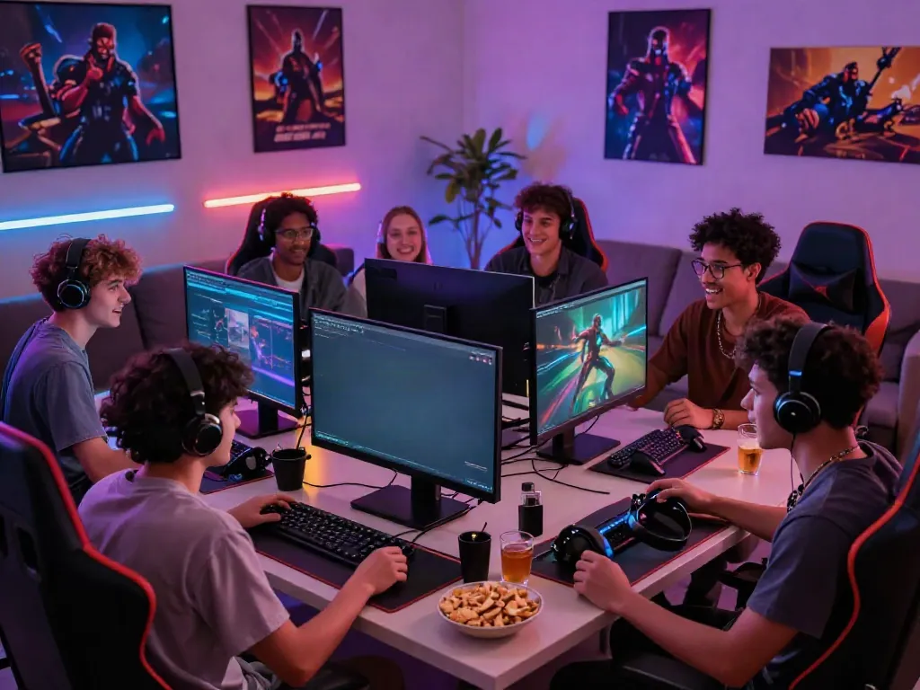 Exciting gaming experience with friends using kilat 404 platform for social gaming nights.